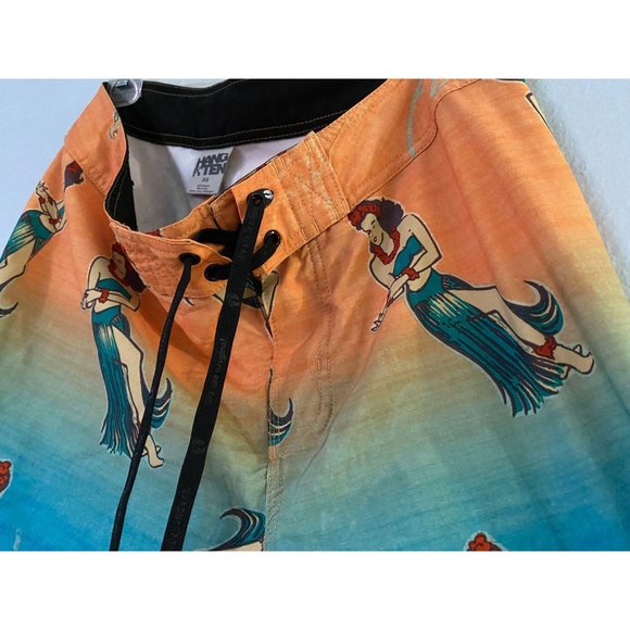 Vintage Hang Ten Hula Girl FlexWave Board Shorts - Picture 5 of 5